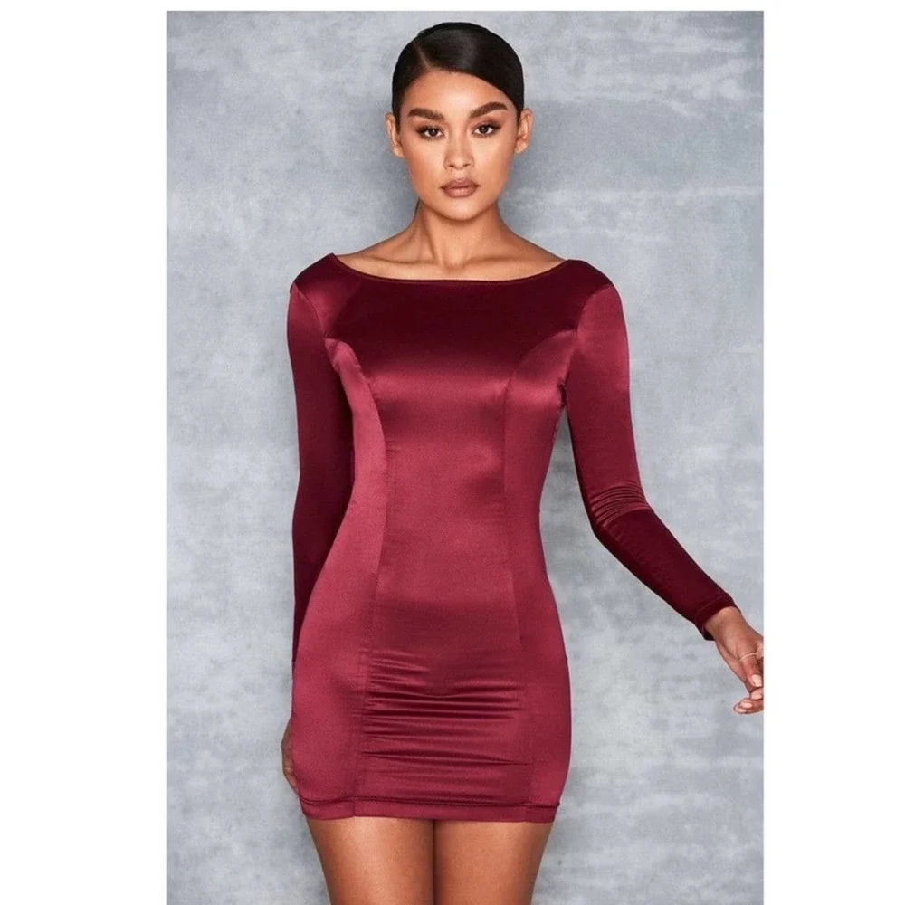 NWT MISTRESS ROCKS x HOUSE OF CB Gamble Dress Wine
